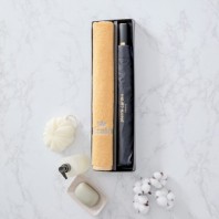 [트래블잇] 우산수건세트 크라운 코마40수 160g 항균타올+피에르가르뎅 2단 자동우산