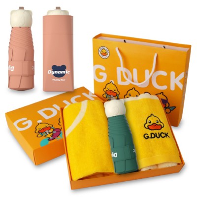 비단비 5단 6K 우산 에버센스 캐릭터 타월 3p 세트