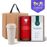 송월타올 리빙 크리스마스 기프트세트 1 (크리스마스 타올 140g * 1P + 커피텀블러 630ml 1P)