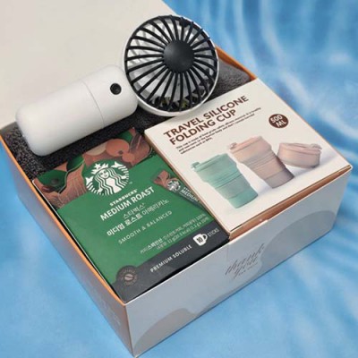 스타벅스 커피10p + 실리콘 텀블러+ 쿨링 냉각 선풍기 선물세트 + 레디백 사은품 휴대용 선풍기 미니선풍기 답례품