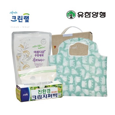 친환경스위트홈세트31호(크린랩지퍼백+유한양행주방세제+특대형시장가방)