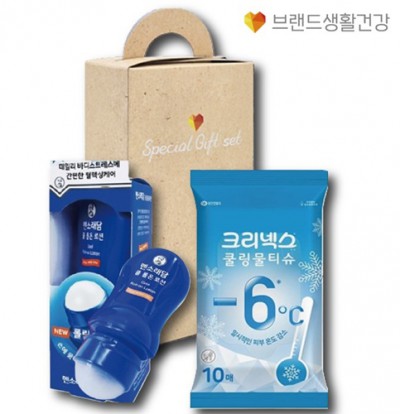 쿨아이스세트 브생건149호(멘소래담 쿨롤온 마사지로션+크리넥스 쿨링물티슈)