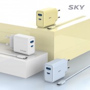 스카이 필 GaN 25W 듀얼 2포트 초고속 충전기+40W C to C 1.2M 케이블