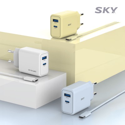 스카이 필 GaN 25W 듀얼 2포트 초고속 충전기+40W C to C 1.2M 케이블