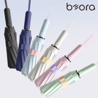 BOR 무지 인쇄우산 솜사탕 오토락 컬러암막 3단 자동 양우산