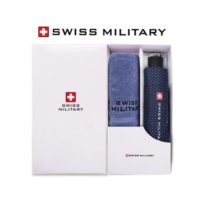 스위스밀리터리 3단수동 핀도트 + 140g세면타올 세트