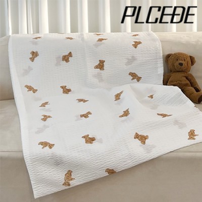 플씨드 여름 모기기피 테디베어 시어서커 캠핑 무릎담요