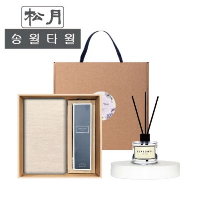 (송월타올) 라이트무지 디퓨저세트 (라이트무지40 + 시즈넬플라워 디퓨저50ml)