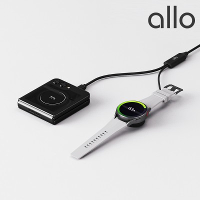 알로코리아 UC203W 2in1 갤럭시워치 애플워치 무선 충전기 케이블