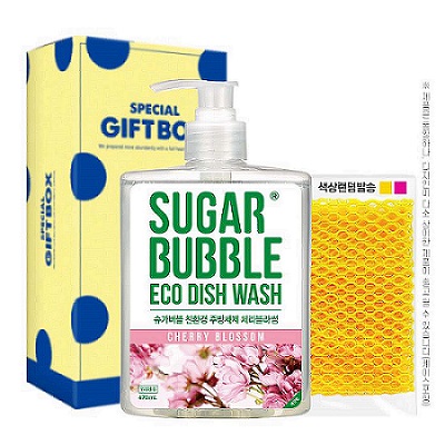 슈가버블470펌프주방세제 망사수세미 2종세트