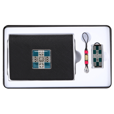 창살문그린자개소가죽명함지갑+창살문그린자개USB(8GB~64GB)