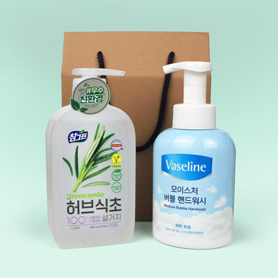 프리미엄 친환경 주방세제 허브식초 470g 바세린 버블 핸드워시 500ml 2종세트