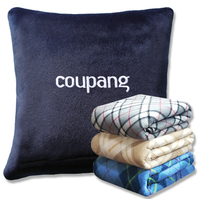 벨보아 후면  쿠션- 체크항공 폴라 담요