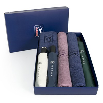 PGA 2단자동+3단완전자동 세이프티+3단수동 암막 우양산+190g 타올 3P 세트(대)