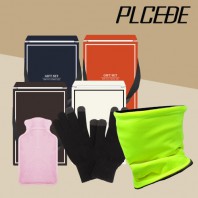 플씨드 형광 안전 넥워머 + 무지니트터치장갑 + 다용도 손난로 3종 세트