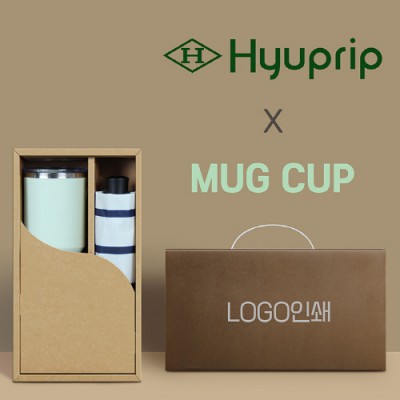 협립3단 스트라이프 수동우산 +로하스머그컵1P-세트