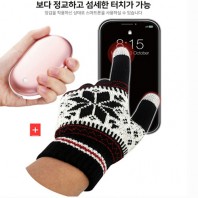 손난로 보조배터리 5000mAh+기모 터치 장갑1 보온 방한장갑