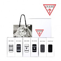 게스 남성 중목 양말 2족 세트 + 쇼핑백