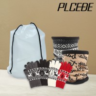 플씨드 겨울 3종 EVA파우치 E세트 (디자인 넥워머+스마트 터치 사슴장갑)