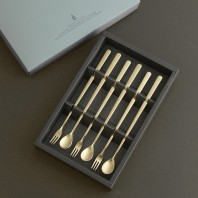 그레이스 티타늄 코팅 골드 롱티스푼롱포크6P