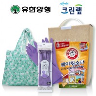 친환경스위트홈세트76호(암앤해머베이킹소다+크린랩레이스고무장갑+특대형접이식시장가방)