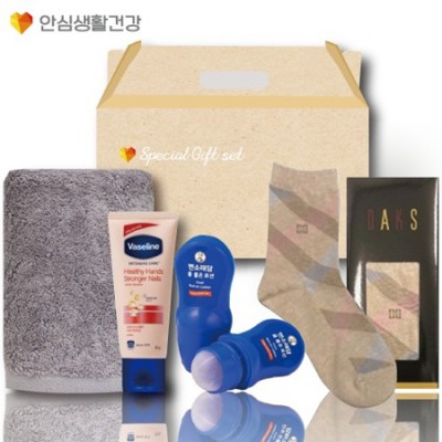 돌봄케어118호(닥스양말+국산타올170g+멘소래담 롤온로션+바세린 핸드크림)