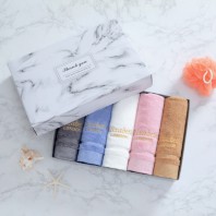 [트래블잇] 100%국내생산 엘리자베스 코마40수 190g 항균타올 5매입 수건세트