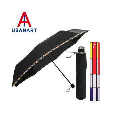 우산아트 3단 체크바이어스 우산