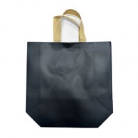 다회용가방 코팅 부직포 PP 똑딱이 쇼핑백 검정 330x280x120 // 로고인쇄
