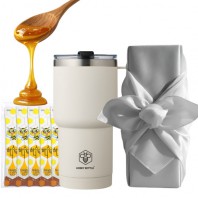허니보틀 핸디그립 텀블러 + 국내산 허니스틱 + 보자기포장 세트