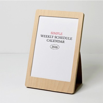 자작미니포토프레임 탁상달력(세로형-심플/위클리스케줄)