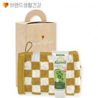브생건900호 2종 케이스세트(카밀 핸드크림+뱀부선염 핸드고리수건타올)
