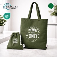 리사이클 카키컬러 세트 (리사이클카키컬러라이트에코백 + 카키미르셔링컬러파우치)