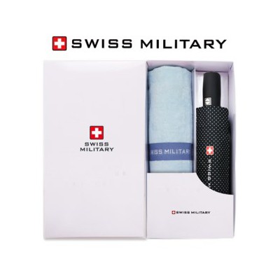 스위스밀리터리 3단7K 완자 핀도트 + 120g세면타올 세트