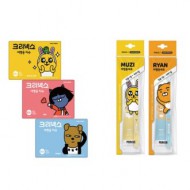 카카오프렌즈 크리넥스 휴대용 미용티슈 칫솔치약 여행용 2종세트