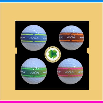 볼빅 엑시아 네온 골프공 4구 볼마커 자석티세트 (3pc) 볼빅 네온 야광 골프공  볼빅 엑시아 골프공