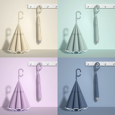 파스텔톤 거꾸로 이중 우산면 장우산