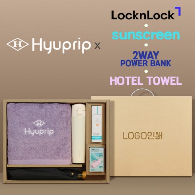 협립 3단60엔티크 고밀도 완전자동우산 +협립코마바스타월1P+락앤락슬림핏원터치텀블러+선크림+배터리-세트