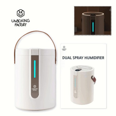 언박싱팩토리_저소음 무드등 듀얼 초음파 대용량 가습기 2.0L (C타입 연결 방식)