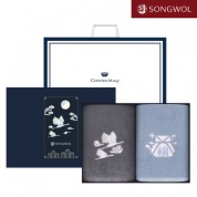 송월타올 달보드레 전통 자개(130g) 자수 2P세트