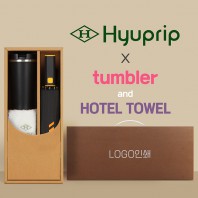 협립 3단60 슈퍼TEN(10K) 컨테이너 완전자동우산 +스마트온도계 카페텀블러+협립호텔코마170타월-세트
