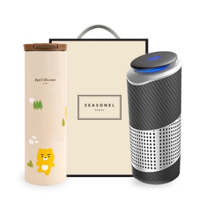 시즈넬 선물세트 차량용 공기청정기+카카오 슬림 텀블러