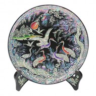 자개원쟁반(미니)-송학(흑)