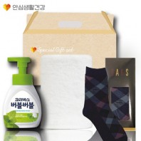 돌봄케어129호(닥스양말+국산타올170g+크리넥스 버블버블 핸드워시)