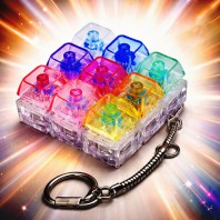 레인보우 키보드 9구 키캡 LED 키링 열쇠고리 K2659