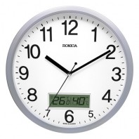 로니카 온도계습도계 무소음벽시계 실버 R300SM