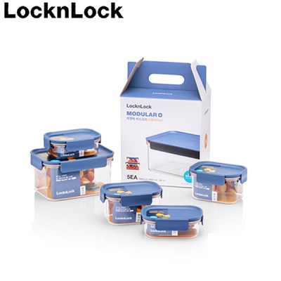 락앤락_402RS5NVY 비스프리 모듈러 플러스 2호 세트_트라이탄용기 5개