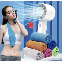 냉각 쿨 선풍기 미니선풍기 + 냉감 쿨 타월 스포츠타올 타올세트