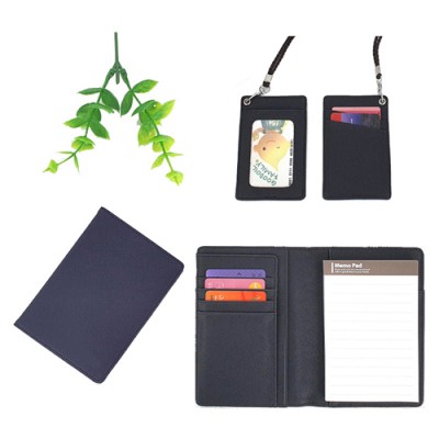 블랙사피아노수첩메모패드+목걸이카드지갑세트