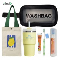 스탠리 퀜처591ml 빨대 텀블러 세트3호 세면백 소프트캡칫솔치약 레몬파우치(쇼핑백포함)